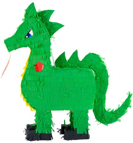 Party Factory Piñata dragon vert, 50 x 52 cm, jeu de fête pour enfant, piñata à frapper pour anniversaire d'enfant, décoration d'anniversaire