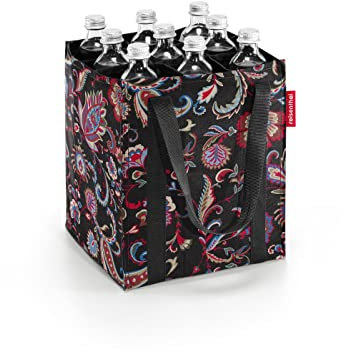 reisenthel bottlebag paisley black - 9 Fächer, einfaches Recycling der Flaschen, Tragegurte
