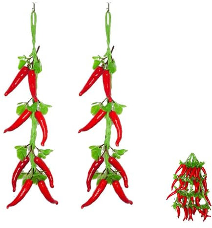 LONGHAO 2 pcs,KüNstliche Chili,KüNstliche Kleine Chili,GefäLschte Paprika,Artificial Vegetables,Realistische GefäLschte GemüSedekoration,Obst-Und GemüSedekoration,FüR Deko-Requisiten FüR Die KüChe