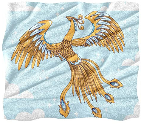 Fleece-Überwurfdecke für Couch, Sofa oder Bett, gemütliche, weiche Decken, Phoenix und Himmel