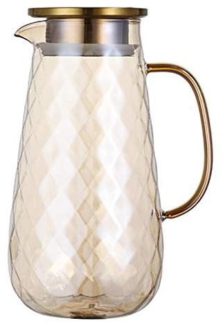 Josenidny 54Oz Glass Pitcher with Lid Iced Tea Pitcher Water Jug Hot Cold Water Ice Tea Wine Coffee Milk and Beverage Carafe