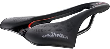 Selle Italia SLR Boost KC Manganese Superflow - Sella Bicicletta con Design Classico SLR, Sella Bici da Strada Comoda in Gel e Foro Superflow - Taglia L3, Nero/Rosso