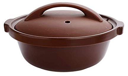 Casseruola in ceramica pentola di terracotta, pentola per zuppa con coperchio e manico Brasiera Pentole per brasare sane Bibimbap Pentola a cottura lenta Nero 1,58 Quart (Marrone 2,64 Quarto)