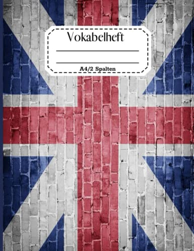 Vokabelheft A4 2 Spalten: Vokabelheft A4 Englisch mit schönem Design| Inhaltsverzeichnis, Erfolgs-Tracker