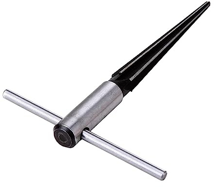 Baoblaze Hand Held Reamer Taper Reamer Chamfer Reaming, 5 Degree 6 Fluted T Handle Tapered Tool Guitar Bridge Pin Hole Reamer for Repair Luthier Tool