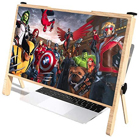 21-Zoll-Bildschirmlupe, Bildschirmvergrößerung für Laptop, ultraklare Blu-ray-Vergrößerungslinse, 3D-HD-Handy-TV-Bildschirmverstärker für Filme, Videos, Lesen, Spiele (Holz)