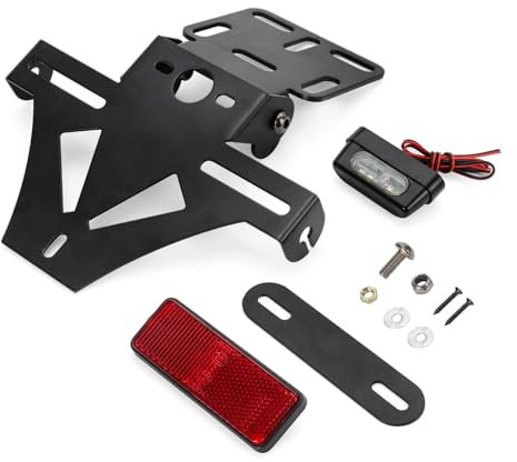 WingFly Motorrad Kennzeichenhalter, Motorrad Einstellbare Winkel Lizenz Kennzeichen Halter Halterung Kompatibel für YZF R1 R3 R6 R15 R25 MT 07 Z800 CB650R