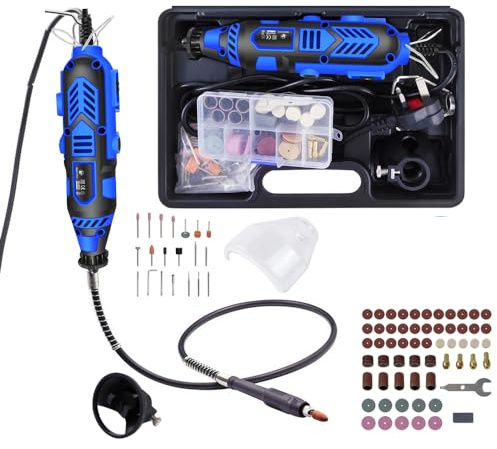 Rotary Tool Kit, JAOSY 80PCS Multi Tool Set Accessories Kit Variable Speed with Flexi Shaft for Craft Projects & DIY Creations