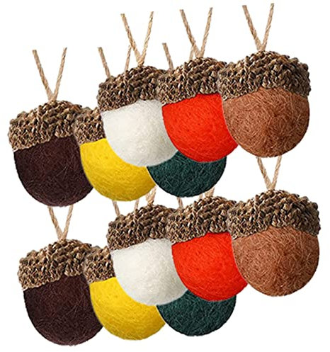 STOBAZA 48stücke Eicheln Aus Filz Dekorative Für Weihnachten Und Herbstdeko Handgemachte Eicheln Für -projekte Zufällige Farben Für Baum Und Wandschmuck
