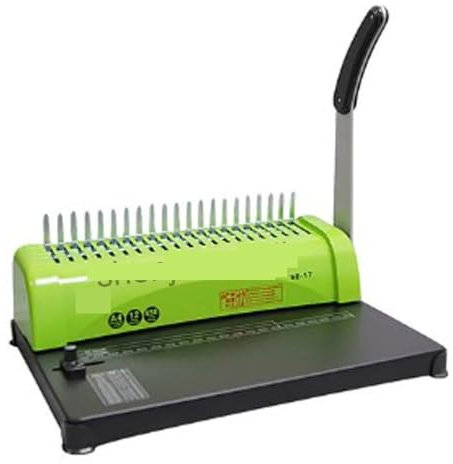 BINGNU Bindemaschine, Buchbindemaschine, SD-17 A4 Größe Gummiring Bindemaschine Clip Bar Stanzmaschine Manuelle Bindekamm Bindemaschine für Büro und Heimgebrauch