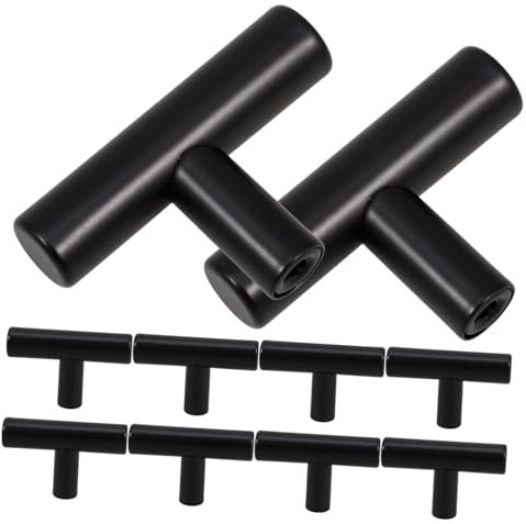 SOLUSTRE 10stücke Schwarze Schrankknöpfe Aus Edelstahl Mit Matter Oberfläche Einloch Für Küchenschränke Und Badezimmer-waschtische Türgriffe