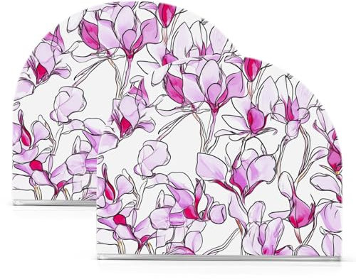 Serviettenhalter aus Acryl, Zypern, Alpenveilchen, Zypern, Schönheit, Blumen, für draußen, Esszimmer, freistehend, Papierhandtuchhalter, Arbeitsplatte, Heimdekoration für Bauernhaus-Cocktails