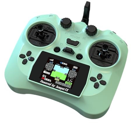 Rdjumpdjo Télécommande Intelligente TX Écran Couleur Transmetteur Capteur Hall Gimbals ELRS 2.4G 100mW 12CH pour FPV RC Drone E