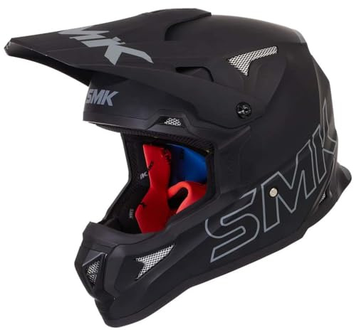 Casco de Motocross SMK Allterra Negro Mate - Casco Cross Enduro para Adulto Hombre y Mujer - Homologado ECE 22.06 - Designed (L)