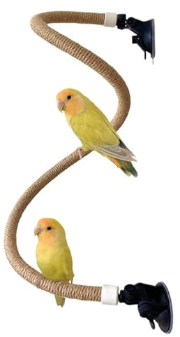 Jouet pour perche debout pour oiseau - Perche debout réglable - Bâton de ponçage portable - Miroir d'entraînement - Accessoires pour oiseaux de petite et moyenne taille