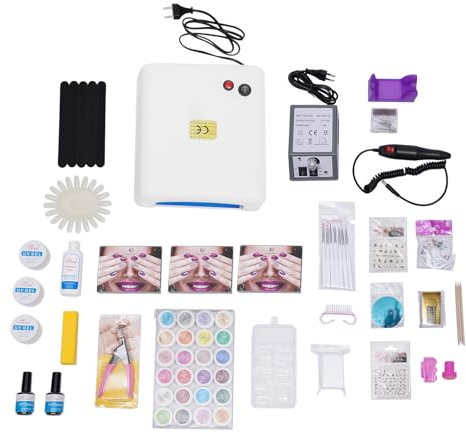 Gelnaglar startset – nagelset för nybörjare – gelnaglar nagelstudio set med LED UV-lampa, nagelkonst och tillbehör – gelnaglar set