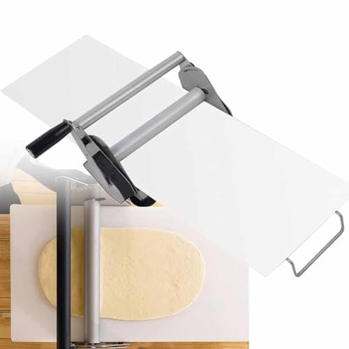 Sfogliatrice Manuale Pieghevole Pasticceria,Laminatrice pasta Tavolo in Acciaio Inox Con Taglieri 12/15,5,Spessore Regolabile per Pizza,Croissant,Pasticceria,Fondente,Commerciale,RS101