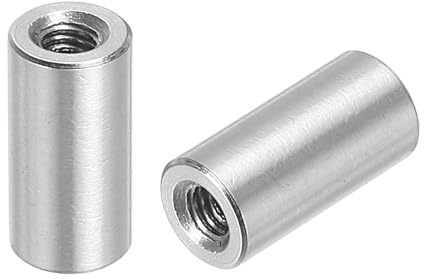 sourcing map M3 runde Verbindungsmuttern, 304 Edelstahl, Kupplungsmutter 8 mm Länge, Hülsenstange, Bolzenmutter für Halterung, M3 x 8 x 6 mm, 12 Stück