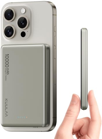 Kuulaa Power Bank Mag-Safe 10000mAh, 20W Ultra Slim Caricatore Portatile Wireless Magnetico, Magnetico Powerbank Battery Pack Ricarica Rapida per iPhone 16 15 14 13 12 Pro Max Mini