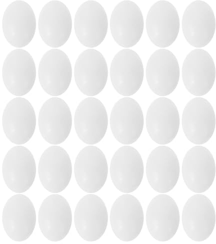 DECOMELODY 30pcs Simulated Pigeon Eggs Plastic Egg Realistic Pigeon for from Nesting for Garden Outdoor Use