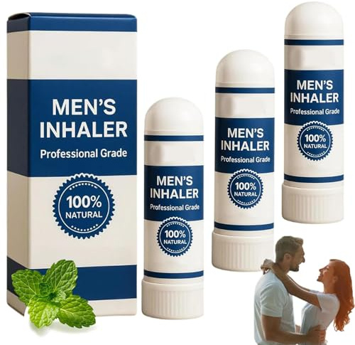 Inhalador para hombres, alivio del estrés, restaura la energía y la vitalidad, inhalador nasal natural en barra (3pcs)