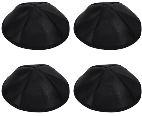 FINGERINSPIRE 4 Satin Kippa 160mm Durchmesser Polyester Rosch Ha Schana Yamaka Gebetshut Hohe Feiertage Seidige Yarmulke Jom Kippur Yamulke Für Hochzeit Bar/Bat Mitzva Schabbat 4 Kipa