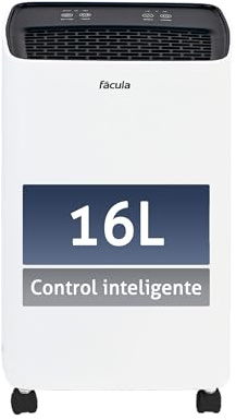 Fácula - Deshumidificador Gobi | Control Inteligente | Depósito extraíble 2l | Modo Auto | Temp 1-24h (16l/dia)