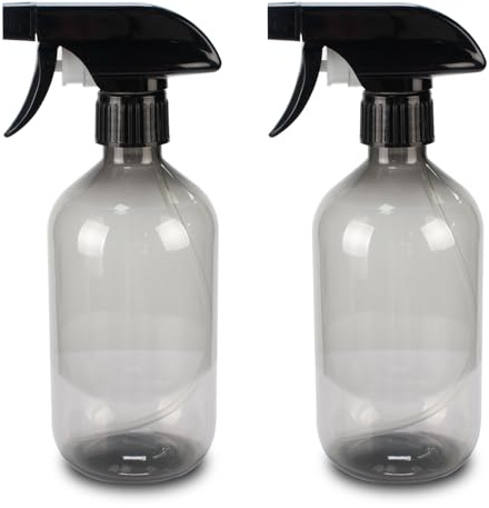 JinZeYou 2 Pcs 500ml Spray Bottles for Cleaning, Plastic Empty Hair Water Spray Bottles, Adjustable Refillable Plant Mister Sprayer Bottle Atomizer for Home Gardening Hair Plants (Gray) (grey)