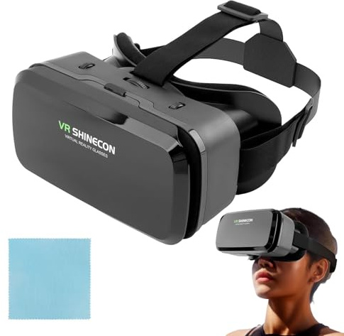 VR Headset 3D VR Glasses, Universal Virtual Reality Goggles with Large Viewing Angle, Adjustable Distance Eye Protection, Virtual Reality Helmet Goggles for Movies,TV & Video Games