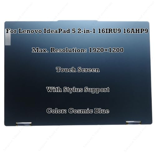 toplcdled 16 Laptop Replacement For Lenovo IdeaPad 5 2-in-1 16IRU9 16AHP9 5D10S40107 1920x1200 Cosmic Blue OLED Touch Screen LCD Display Complete
