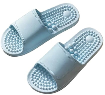 Massagetofflor unisex tofflor sommar molnskum inomhus glider med halkfri sula, andningsbara massagesandaler för badrum dusch (ljusblå, 42–43)