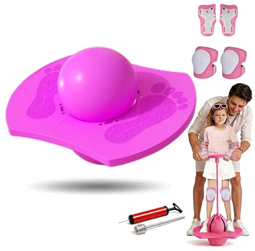 tiwuuyo Pogo Sprungball für Kinder und Erwachsene, Hüpfball mit Stange und Gratis Knieschoner, Balance Jumping Ball Outdoor, Rutschfester Hüpfstab bis 300kg, Fitness Spielzeug, ab 6 Jahre (Aa)