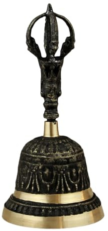 CALLARON Campana de Mano de Cobre Negro Mango Fácil de Sostener, Diseño Delicado y Decoración Adecuado para Timbre o Adorno en Casa y Oficina