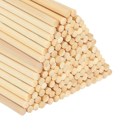 Wooden Sticks for Craft 30cm x 5mm, 100 Pcs Wooden Dowels Rods Long Round Crafting Stick of Wood Dowling Rods for Crafts DIY Cake