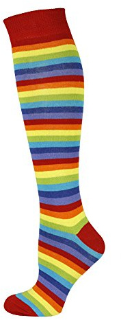 Mysocks Calzini al ginocchio per bambini, arcobaleno a righe, 31-36