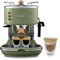 De'Longhi Icona Vintage ECOV311.GR Macchina da Espresso Manuale e Cappuccino, per Caffè in Polvere e Cialde E.S.E., Spegnimento automatico, Caldaia acciaio, Serbatoio 1,4L, Verde