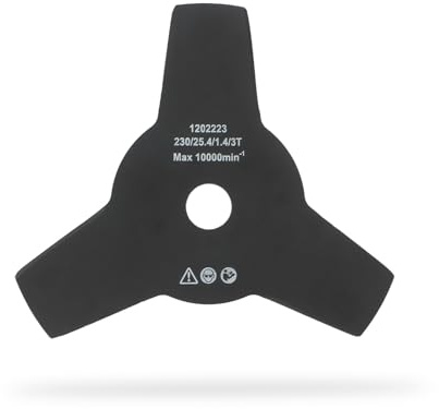 OZAKI - Lame 3 Dents - Adaptable Pour Débroussailleuse - Coupe De 230 mm, Alésage 25,4 mm & Epaisseur 1,4 mm - Qualité Supérieure