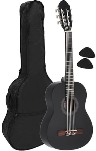 Juan Miguel Navarrez concert guitar, classical guitar, 1/2 black, incl. bag