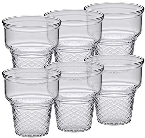 CRISTALICA Eiscremeglas Eisbecher Eiswaffel-Becher 6er-Set Bambini Gelato 250ml