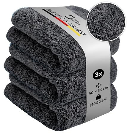 Liquid Elements Silverback - Chiffon de séchage microfibre absorbant pour voiture - Entretien efficace de voiture - Sans peluches - Pour un nettoyage rapide - Doux, doux et respectueux de la peinture