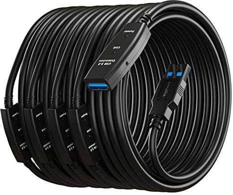 MutecPower 30m USB 3.0 Aktiv Kabel männlich zu weiblich - Kabel mit 4 Verlängerung Chipsatz - Repeater-/Verlängerungskabel - 30 Meter