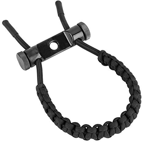 Cocosity Corde de Poignet de tir à l'arc, dragonne de tir à l'arc, tir à l'arc Universel Confortable de Haute résistance pour Les arcs(Black)