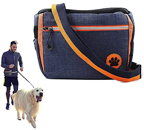 Zefeng Hunde Leckerlie Tasche, Hundeleckerli-Tasche Wasserdicht, Leckerli-Beutel für mit Verstellbarem, Verstellbarem Hüftgurt, zur Hundetraining und Futteraufbewahrung (Blau) (V109-Pet bag)