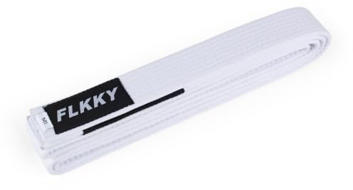 FLKKY BJJ Belt for Kids and Adult,Brazilian Jiu Jitsu Belt with Sleeve Bar for Ranking Stripes IBJJF Competition Approved