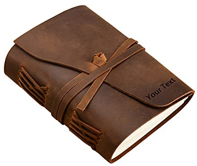 Jacklin F Personalisiertes Notizbuch aus Leder mit Ihrem eigenen Text für Mama, Frauen, Männer, Ihn Benutzerdefiniertes Tagebuch Tagebuch Ledergebundenes Notizbuch | Kundenspezifisches Geschenk