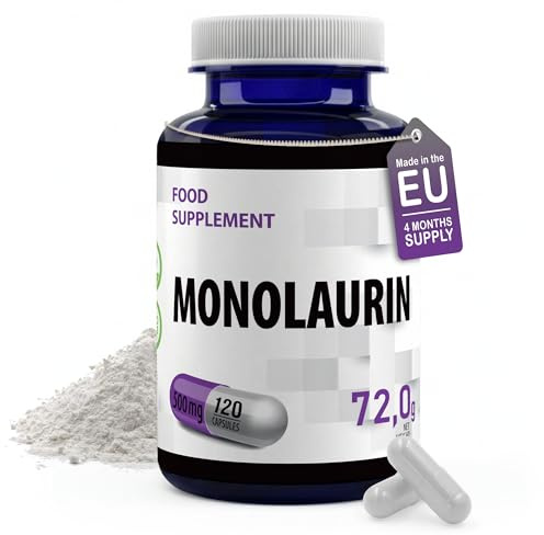 Hepatica Monolaurin 500 mg (Glycerolmonolaurat) | 120 vegane Kapseln | Einzelwirkstoff | Glycerol Monolaurate | GMP & Laborgeprüft