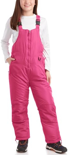 Arctic Hero Kids Snow Bibs - Boys and Girls Weatherproof Insulated Bibs Snow Pants Waterproof Overalls (Sizes 2T-18), Size 12-14, Fuchsia