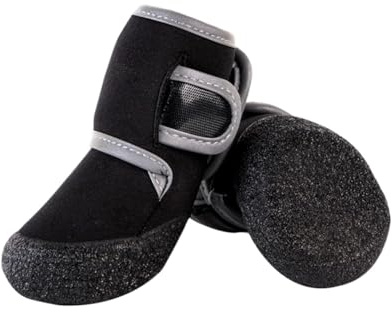 YUEMOL Hundeschuhe 4 STÜCKE Pet Sports Outdoor Hundeschuhe, Wasserdichte und Anti-Drop-Full Wrapped Reflektierende Hundeschuhe (Color : Black, Size : S)