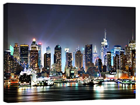 canvashop Quadro New York Skyline 100x70 cm | Stampa su Tela Canvas