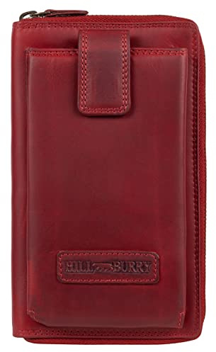 Hill Burry Wallet for waiters - unisex | genuine leather | robust workmanship and excellent handling | professional wallet for waiters | many compartments, red, Vintage